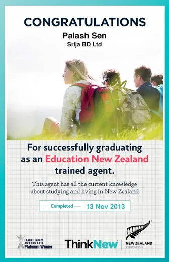 ENZ Trained Agent certificate, Palash Sen, 13 November 2013