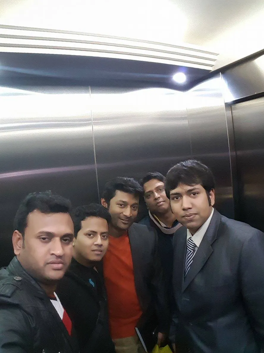 Five Srija BD Limited team members on their way to a meeting
